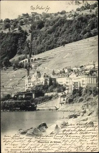 Ak Territet Montreux Kt. Waadt, Glion, Teilansicht 