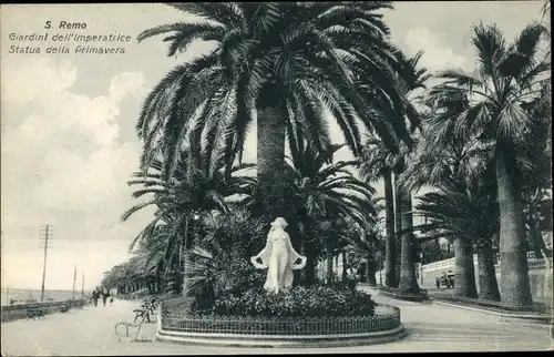 Ak Sanremo Ligurien, Giardini dell' Imperatrice, Statua della Primavera