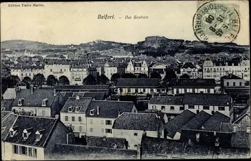 Ak Belfort Territoire de Belfort, Blick über die Dächer der Stadt