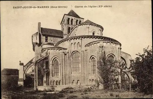 Ak Saint Jouin de Marnes Deux Sevres, Chevet de l'eglise