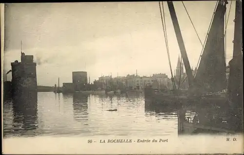 Ak La Rochelle Charente Maritime, Entree du Port, Hafen