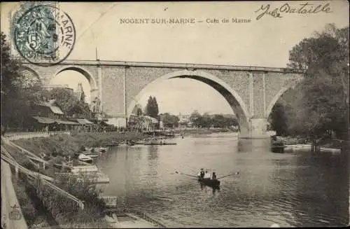 Ak Nogent sur Marne Val de Marne, Coin de Marne, Brücke