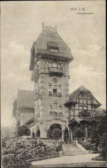 Ak Hof An Der Saale Oberfranken Bayern Haus Theresienstein