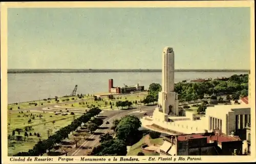 Ak Rosario Argentinien, Parque, Monumento a la Bandera, Rio Paraná