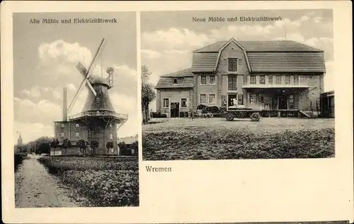 Ak Wremen Wurster Nordseeküste, Windmühle, Mühle, Elektrizitätswerk