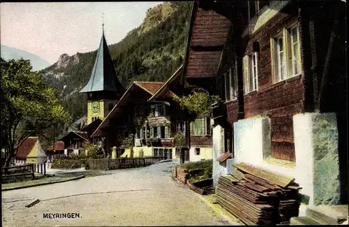 Ak Meiringen Kt. Bern Schweiz, Straßenpartie