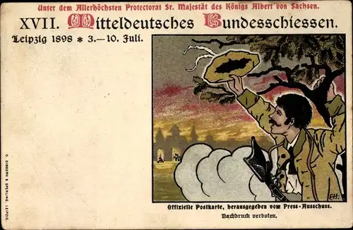 Ganzsachen Ak Leipzig in Sachsen, XVII. Mitteldeutsches Bundesschießen 1898