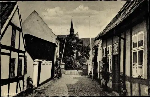 Ak Faaborg Dänemark, Straßenpartie, Kirche