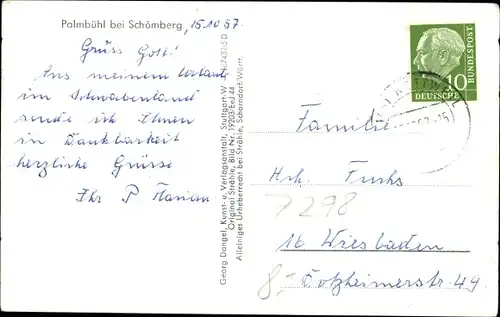 Ak Schömberg im Zollernalbkreis, Palmbühl