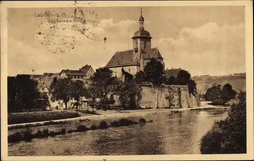 Ak Lauffen am Neckar, Regiswindis Kirche