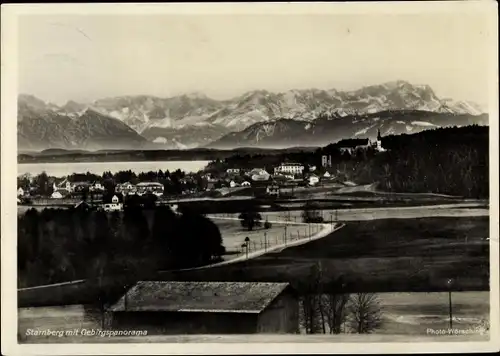 Ak Starnberg in Oberbayern, Gebirgspanorama, Ort