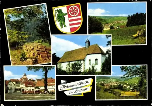 Ak Frammersbach im Spessart Unterfranken, Kirche, Wappen, Dorf