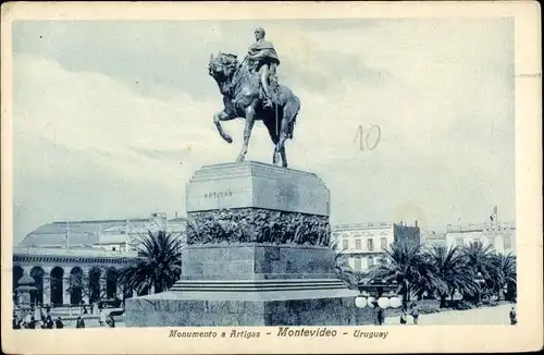 Ak Montevideo Uruguay, Monumento a Artigas
