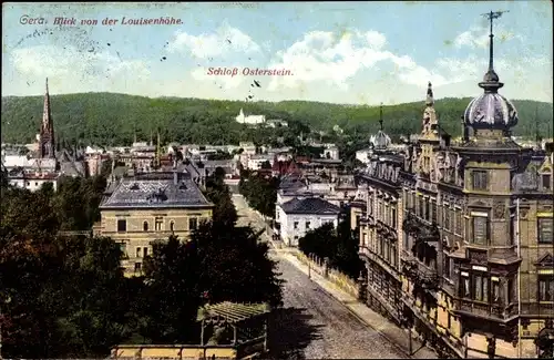 Ak Gera in Thüringen, Blick von der Louisenhöhe, Schloss Osterstein