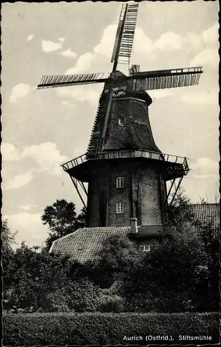 Ak Aurich in Ostfriesland, Stiftsmühle, Windmühle