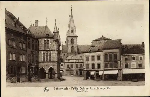 Ak Echternach Luxemburg, Grand' Place, Schuhwarenhaus