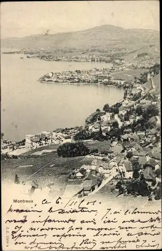 Ak Montreux Kt. Waadt Schweiz, Panorama vom Ort