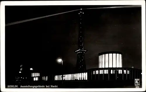 Ak Berlin Charlottenburg Westend, Ausstellungsgelände bei Nacht