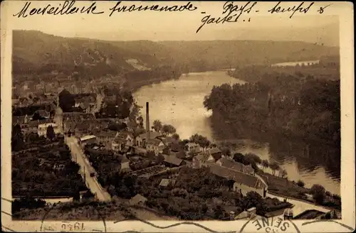 Ak Petit Andely Eure, Vue générale et Château Gaillard