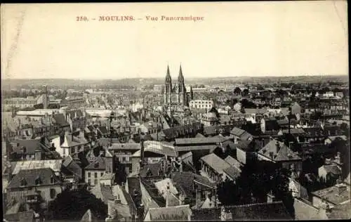Ak Moulins Allier, Vue panoramique