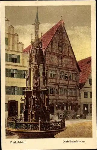 Ak Dinkelsbühl in Mittelfranken, Dinkelbauerbrunnen