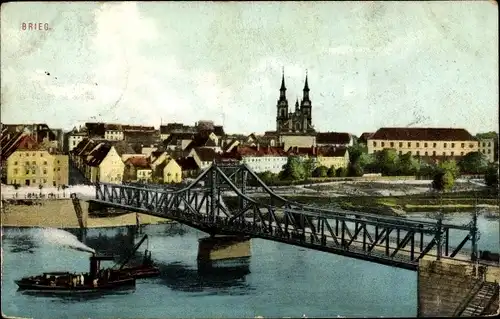 Ak Brzeg Brieg Schlesien, Ortschaft, Brücke