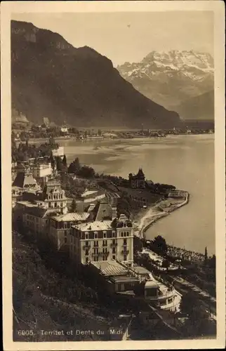 Ak Territet Montreux Kt. Waadt, Panorama, Dents du Midi