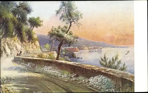 Künstler Ak Sorrento Campania, Panorama