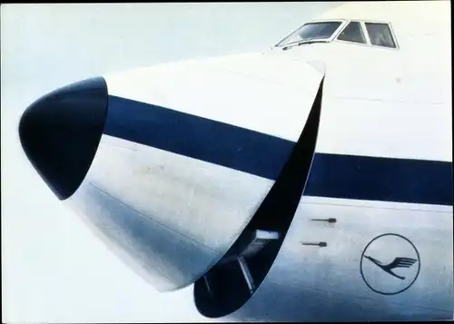 Ak Flugzeug der Lufthansa, Offene Vorderklappe