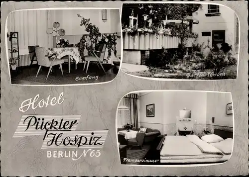 Ak Berlin Wedding, Hotel Pückler Hospiz, Schönwalder Straße 21