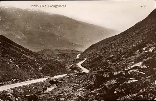 Ak Schottland, Hell's Glen, Lochgoilhead, Landschaftsmotiv