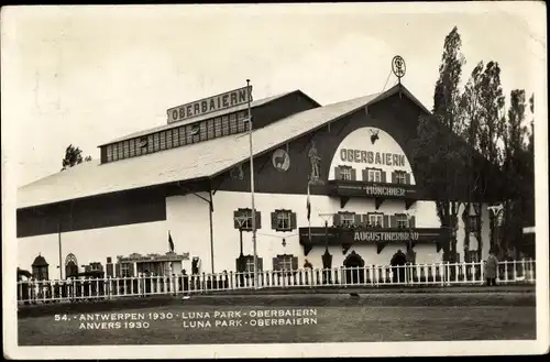 Ak Antwerpen Anvers Flandern, Weltausstellung 1930, Luna Park, Oberbaiern