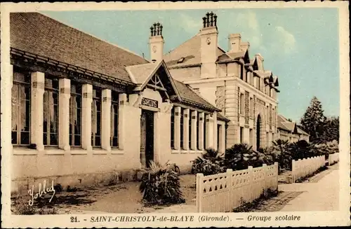 Ak Saint Christoly de Blaye Gironde, Groupe scolaire