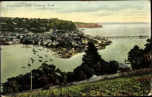 Ak Teignmouth South West England, total view from Torquay Road