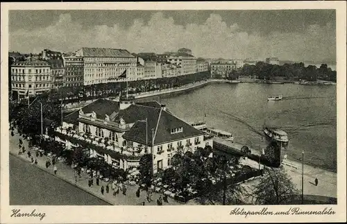 Ak Hamburg, Alsterpavillon und Binnenalster