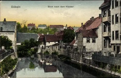 Ak Döbeln in Sachsen, Kloster, Geschäft, Teilansicht der Stadt