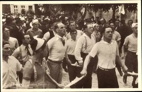 Ak Luxemburg, Procession Dansante, Groupe de Danseurs