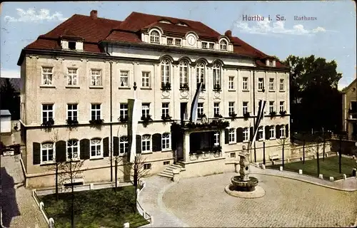 Ak Hartha Mittelsachsen, Rathaus