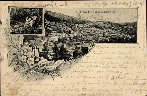 Ak Ruhla in Westthüringen, Blick vom Hotel zum Landgrafen