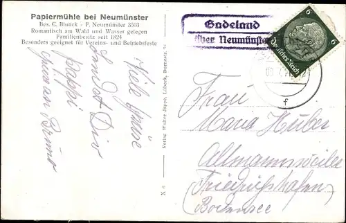 Ak Neumünster in Schleswig Holstein, Papiermühle