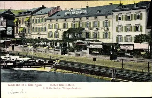 Ak Rüdesheim am Rhein Hessen, Hotel Rheinstein