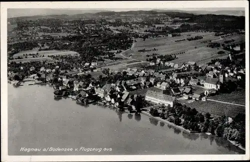 Ak Hagnau Bodensee, Fliegeraufnahme vom Ort