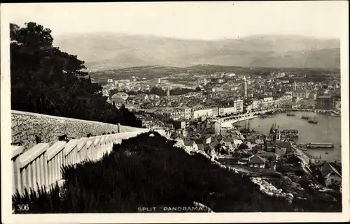 Ak Split Kroatien, Panoramablick auf die Stadt