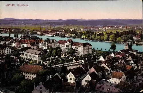 Ak Konstanz am Bodensee, Panorama vom Ort
