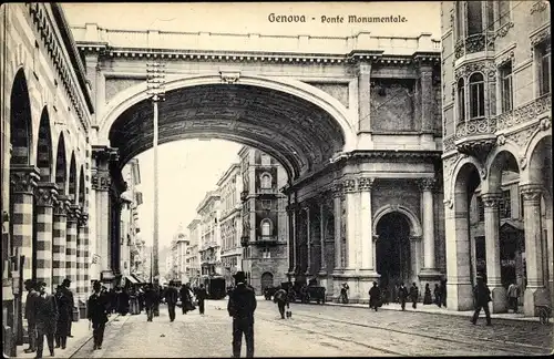Ak Genova Genua Ligurien, Ponte Monumentale
