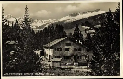Ak Riezlern Mittelberg in Vorarlberg, Walserschanze, Grenzwirtshaus
