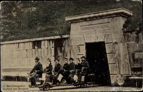 Ak Berchtesgaden in Oberbayern, Ausfahrt vom Bergwerk