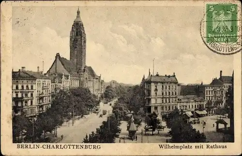 Ak Berlin Charlottenburg, Wilhelmplatz mit Rathaus