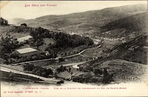 Ak Wisembach Vosges, vue de la Colline en Descendant du Col de Sainte Marie