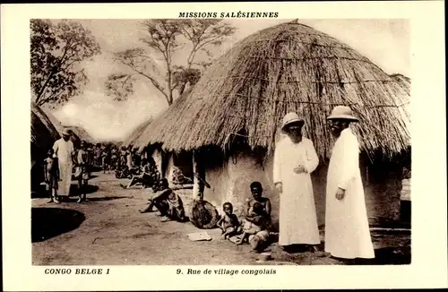 Ak Demokratische Republik Kongo, Rue de village, Missions Salésiennes